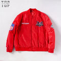 Wholesale Custom Logo 3D Embroidery Spring Fashion Applique Satin Men Bomber Jacket