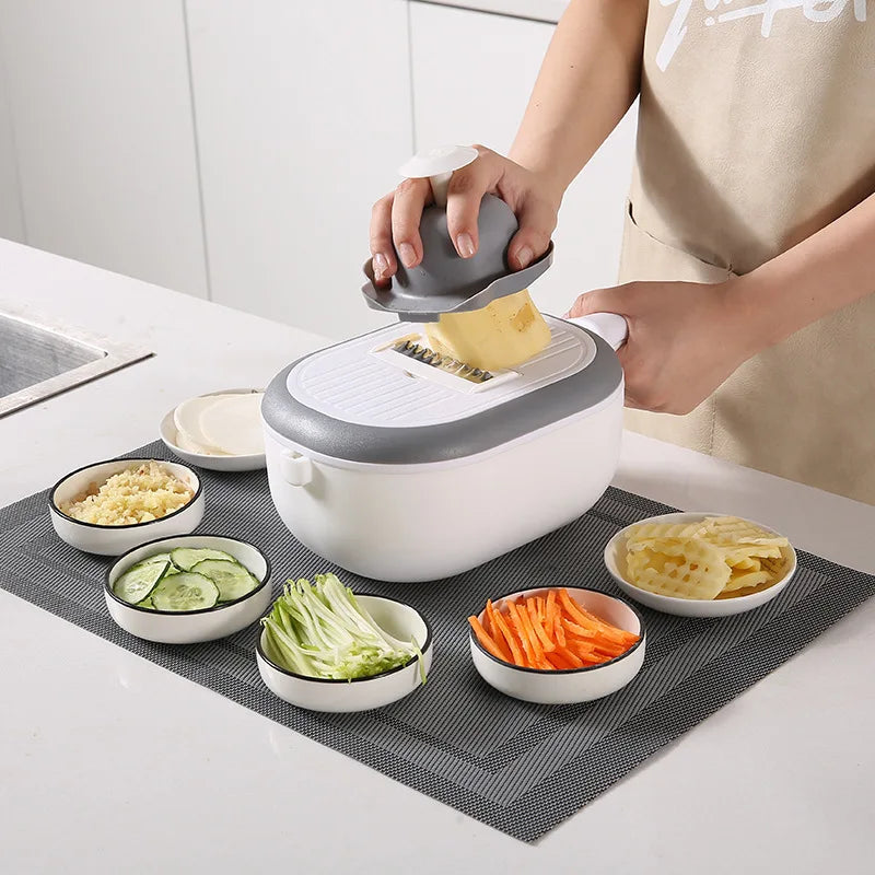 Multifunctional  Potato Chip Peeler Radish Grater Kitchen Tool Fruit Cutter Basket Accessories Vegetable Cutter Slicer