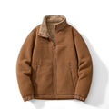 2025 Wholesale Winter Jacket Men Stand Collar  Jacket Man Brown Zipper Fleece Jacket for Men