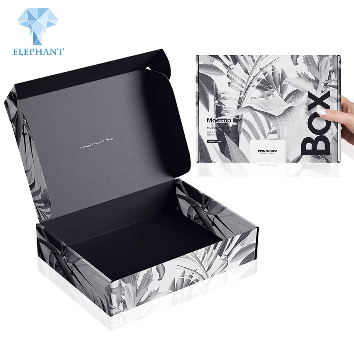Customized Surprise Gift Toys Electronic Products Black Box Packaging With Logo