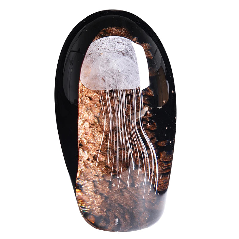 Lovely Colored Jellyfish Handmade Murano Art Glass Paperweight Handicraft