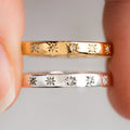 CAOSHI Unique Six Star Ring Ins Style Silver Gold Color 6 7 8 9 10 Unisex Finger Couple Rings for Men Women