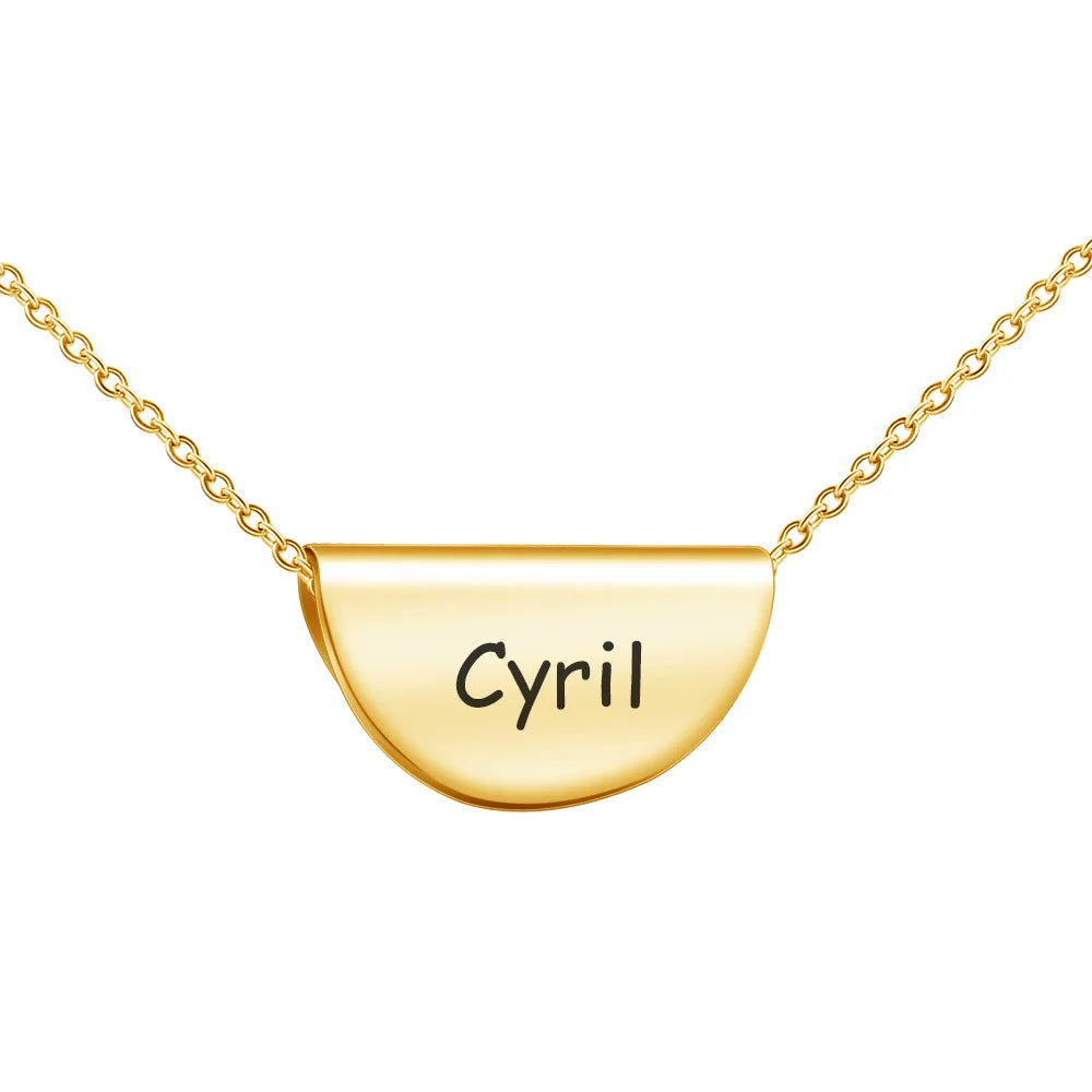 Classic Minimalist Necklace with Custom Name Female Fashion Style Geometric Collarbone Chain Customized Stainless Steel Jewelry