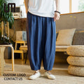 Liu Ming Vintage Fashion Summer Men Clothing Cotton Linen Plus Size Loose Pant Oversized Jogger Trousers