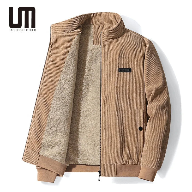 Liu Ming Hot Selling Wholesale Winter Warm Men Fashion Corduroy Fleece Jackets Outwear Plus Size Jackets