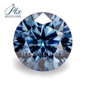 Holycome VVS Natural Fancy Vivid Blue Round 8 Heart 8 Arrow Cut Colored Moissanite Stone Jewelry for Jewelry