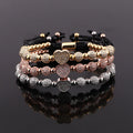 New Cute Design CZ Pave Heart Luxury Disco Ball Woven Macrame Adjustable Bracelet