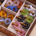 Dreamshow Colorful Acrylic Earrings Jewelry Set Waterproof Tarnish Free Hypoallergenic Earrings Boucles D'oreilles
