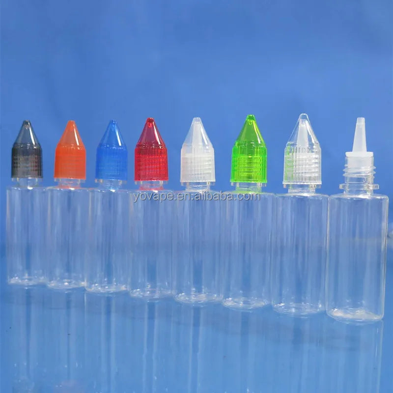 Squeezable Transparent Airtight Dispense Liquid 3ml 5ml 8ml 10ml 15ml 30ml Plastic PET clear Crystal Bottle with clear Cap