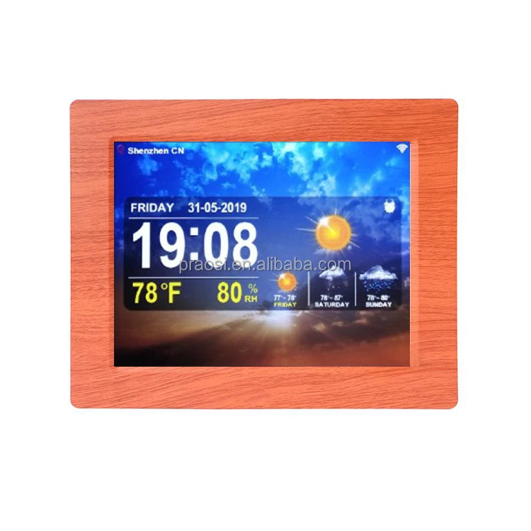 High Resolution 8" Lcd Display WiFi Weather Desk Table Clock With Medication Reminder Alarm
