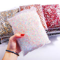 Hisenlee SS8 Flat Base Glass Nail Art Rhinestone Crystal 14400PCS/Bag for DIY Woman Decorations on Shoes Hats Glue on Technique