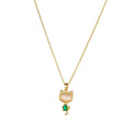 Luxury Shiny Titanium Steel Gold Zircon Cat Stone Collar Pendant Necklace Hot Sale Inlaid Opal Gemstone Clavicle Chain for Gift
