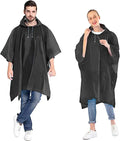 Woqi Waterproof Rain Poncho Lightweight Reusable Hiking Hooded Coat Jacket for Outdoor Activities