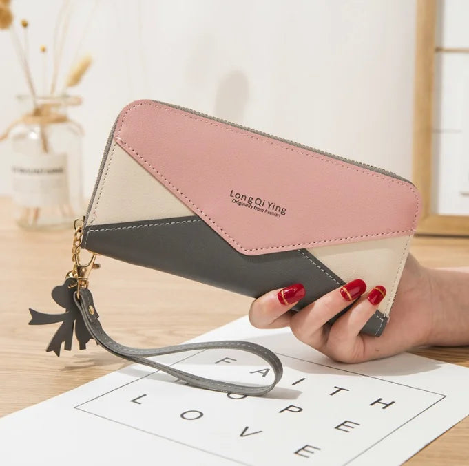 Leather Wallets Manufacture Women Wallet Custom Logo Women Zipper Purse Wallet Fashion Luxury Durable Long High Capacity PU 5pcs