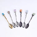 Natural Best Selling Amethyst Cluster Stirring Energy Mineral Crystal Teaspoon Coffee Spoon for Gift Kitchen Supplies Decoration