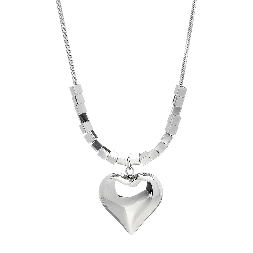 Craft Wolf Heart Love Couple Fashion Stainless Steel Stylish Necklace Big Brand Factory OEM Factory Process Production Wholesale