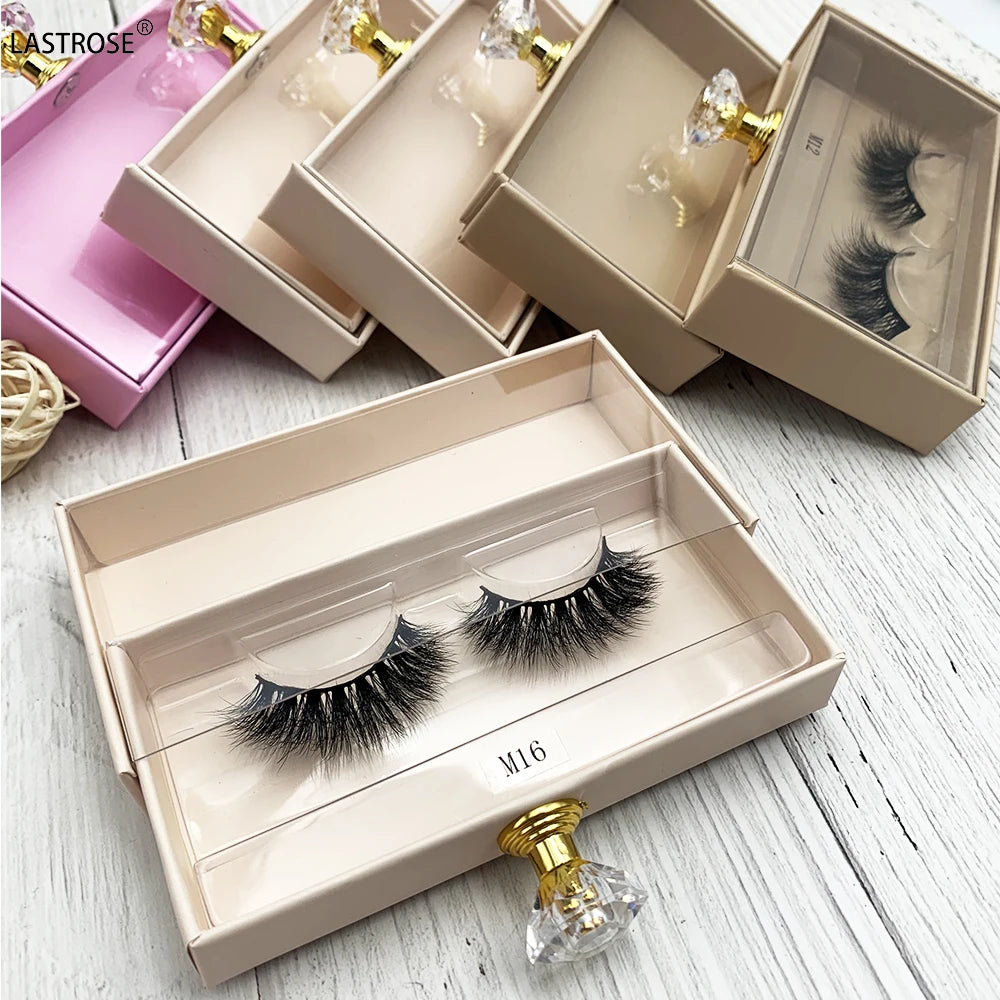 OEM Logo 3D Mink Vegan Eyelash Silk Faux Mink Strip Lash Boxes Printed Eyelash Packaging Box Model Number