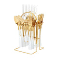 24 Piece Stainless Steel Flatware Set with Hanging Stand