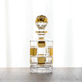 Premium 900ml Lead-Free Crystal Glass Whiskey Decanter Engraved and Gold Decorated for Household Use
