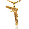 Fashion Vintage Pendant Manufactures Custom Stainless Steel Jewelry Gold Plated Game Men Pendants Gun Pendant Necklace for Boy