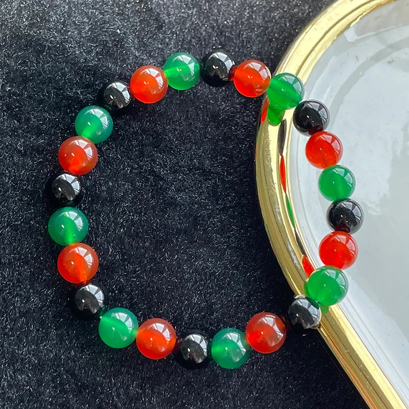 8MM Multi Color Fashion Jewelry Agate Stone Beads Stretch Beaded Bracelets for Women Gift