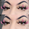 Wholesale Colorful Faux Mink Strip Lashes with Glitter  Shimmery  Lash Strips Color 15mm 20mm Glitter Lashes