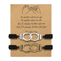 Valentine's Day Gift Handcuff Charm Bracelet Silver Gold Black Handcuffs Macrame Couple Bracelets for Lover