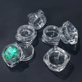 Custom OEM 6-Pack Mini Round Transparent Plastic Storage Box with Lid for Nail Art Glitter Sequins Cosmetics Bottling
