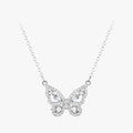 Ailmay 925 Sterling Silver Exquisite Luxury Clear Cz Flying Butterfly Animal Necklace for Women Girls Party Accessories Jewelry
