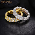 OUGEPHELI GRA VVS Moissanite S925 Gold Platinum Plated 925 Sterling Silver Hip Hop FineJewelry Rings for Men Women