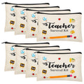 Wholesale Custom Simple Vintage Student Pencil Pouch with Eco-Friendly Canvas Zipper Features Custom Pattern Letter Design