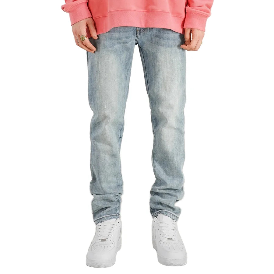 Factory Wholesale Men's Denim Jeans Hot Sale Straight Print Style Light Dark Colored Washes Waterproof Quick Dropshipping