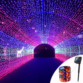Smile Hot Selling 7M 8 Light Modes Waterproof Solar Copper Wire Lamp