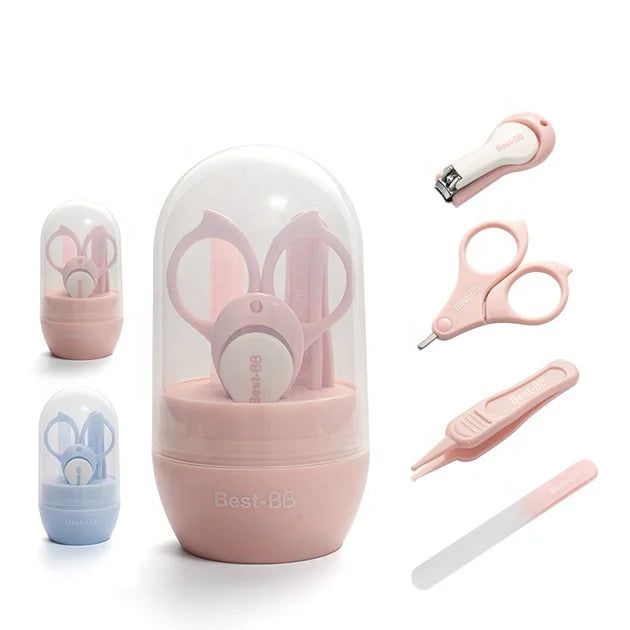 Eliter Hot Sell Wholesale 4 in 1 Pink Blue Babi Manicure Baby Manicure Set Manicure Set Babi Kids Grooming Set