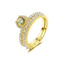 Hot Selling Wholesale Price Gold Plated Ring Set 925 Sterling Silver Micro-paved Zircon Stackable Bestie Couple Rings