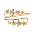 Silver Gold Star Cuff Armlet Adjustable Double Open End Spiral Pattern Bracelet Bangle Cuff Bracelet