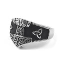 Viking Souvenir Stainless Steel Ring Men's Viking Ring Norse Myth Thor Hammer Ring Viking Jewelry