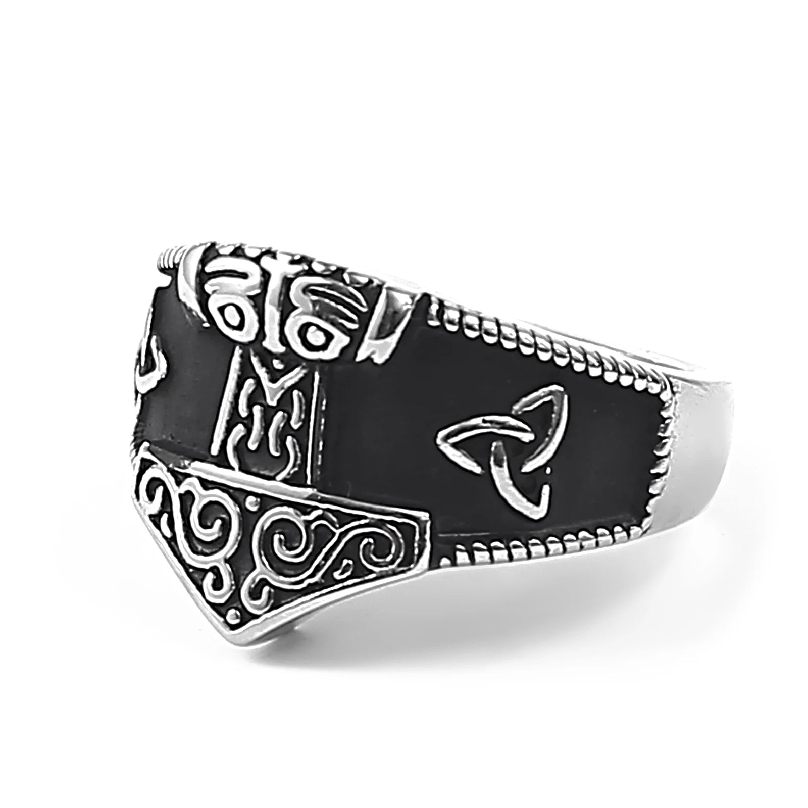 Viking Souvenir Stainless Steel Ring Men's Viking Ring Norse Myth Thor Hammer Ring Viking Jewelry