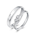 Anillos De Pareja Platinum Plated Couple Rings CZ Diamond Ring Engagement Adjustable Hollow Heart Mattached Puzzle Couple Ring