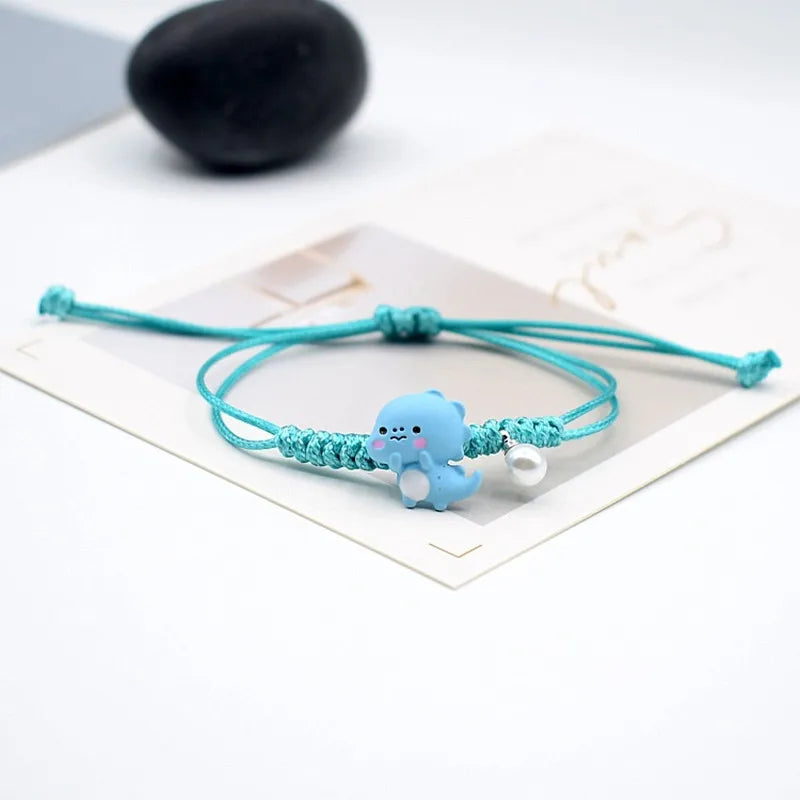 2022NEW Dinosaur Frog Matching Bracelets for Teens FriendshipWoven String Adjustable Braided Cute Animal Bracelet