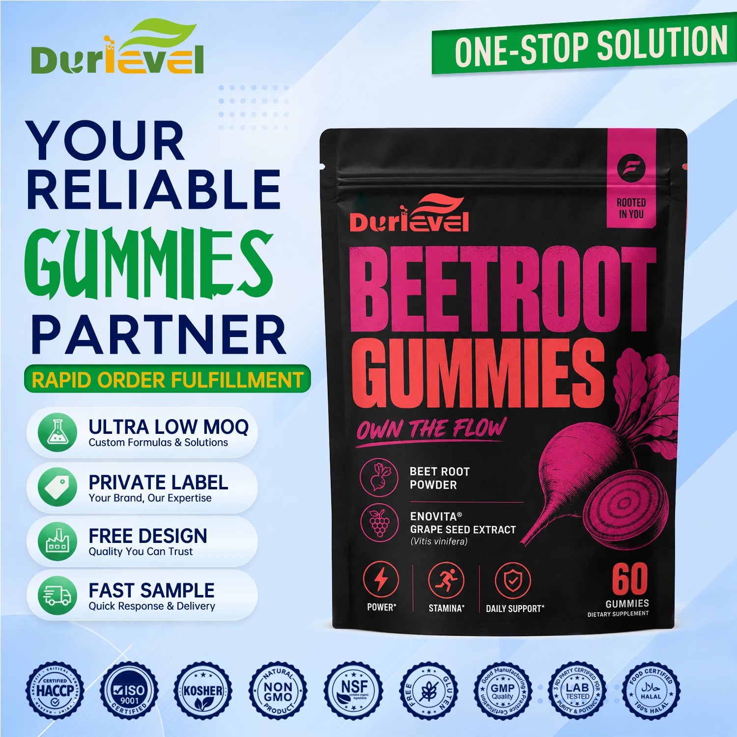 OEM/ODM/OBM Beets Gummies Controls Weight Beetroot Chew Gummies