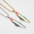 New Trend Statement Men Gold Silver Chain Flag Map Palestine Necklace Stainless Steel Fine Fashion Jewelry Necklaces for Women