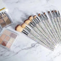Luxury 12pcs Bling Diamond Handle Fan Brush Makeup Set Private Label High-End Concealer Cosmetic Tools Beauty Gifts for Women