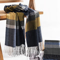 Winter New Custom Diamond Pattern Men's Imitation Cashmere Scarf European Fashion commuter Cold protection Neck Warm Scarf