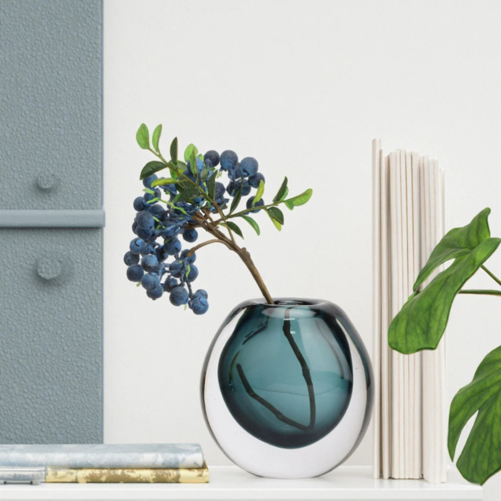 Modern Clear Glass Vase Crystal Ornament Other Home Decoration Light Luxury Coloured Glaze Flower Vase for Coffee Table Bedroom