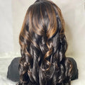 Free Braided Highlight Dark Brown Color Loose Wave Virgin Burmese Cuticle Aligned Hair Lace Frontal Wigs