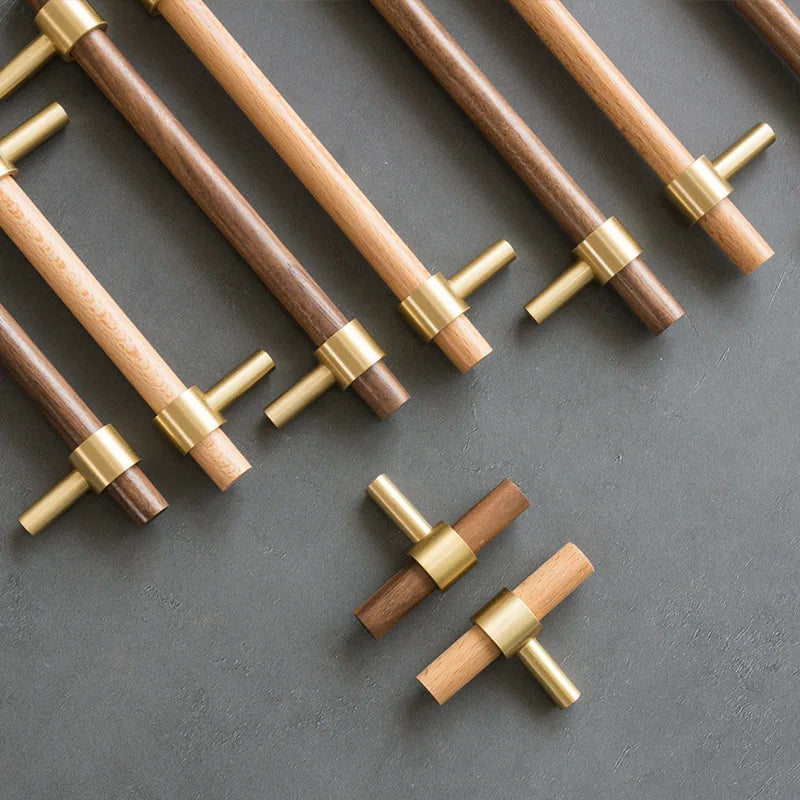 JAYA Furniture Handle Beech Brass Handle Pure Copper New Chinese Style Clothes Door Furniture Cabinet Handle Door Knob