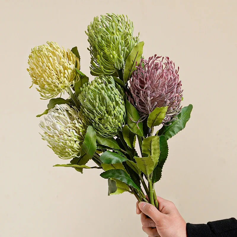 Artificial Crab Chrysanthemum Single Branch Pin Cushion Flower Home Decoration Artificial Flower Plant