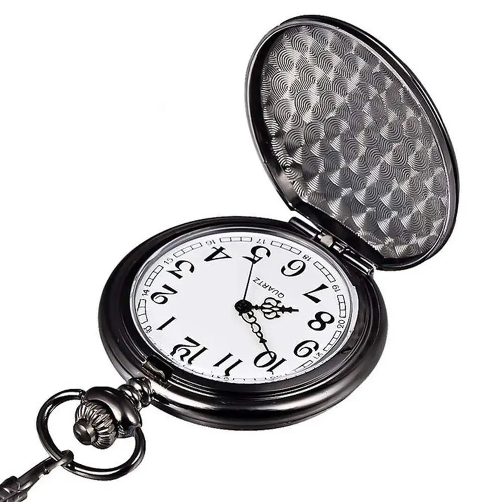 Custom Logo Old Quartz Pocket Watches Chains to My Son Words Vintage Mechanical Pocket Watch