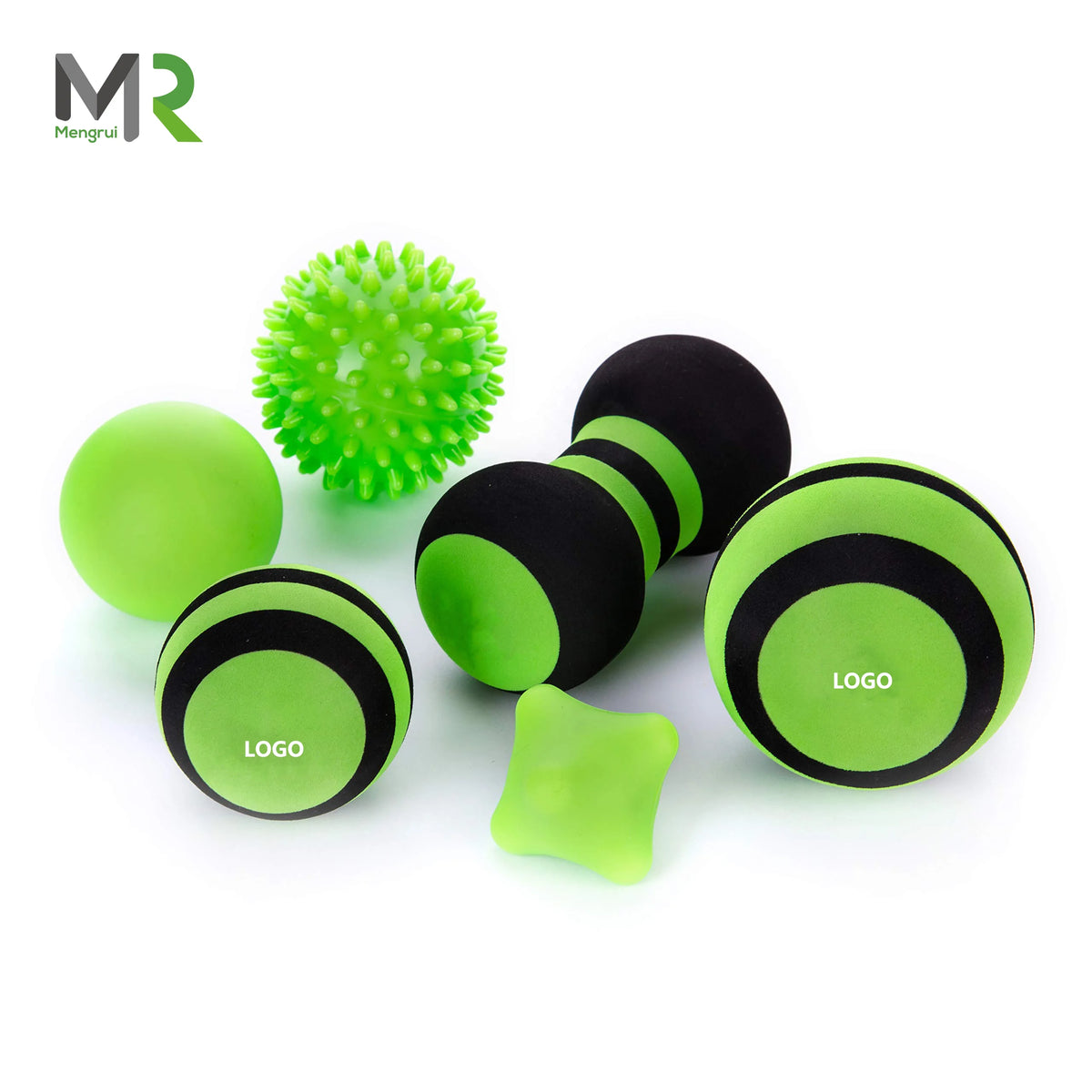 Massage Set 6 Physical Therapy Balls for Deep Tissue Trigger Point Lacrosse /Peanut Ball Spiky Ball Hand Therapy Bal